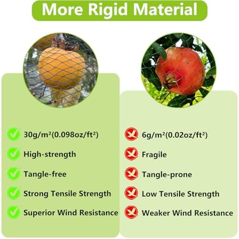 25x50ft bird netting for chicken coop, 1" mesh, side view