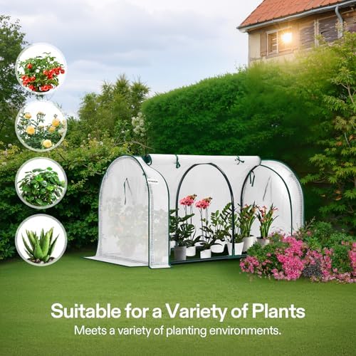 vivosun portable mini greenhouse 47x23x23-inch tunnels, pe cover on a desk or shelf