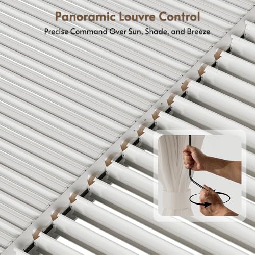 10x12ft aluminum outdoor louvered pergola with screens &, view 9