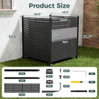3 panels outdoor air conditioner fence, 48" w, close-up detail