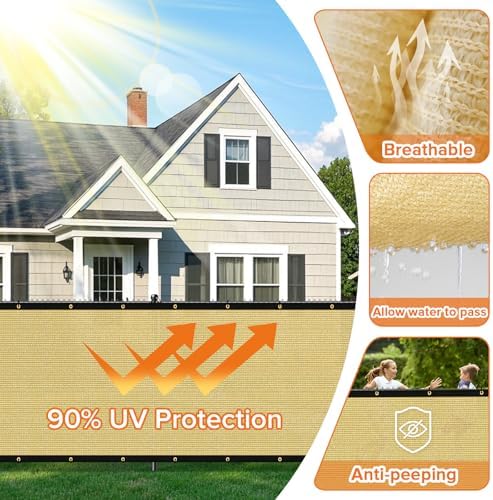 3'x16' fence privacy screen heavy duty 170 gsm, side view