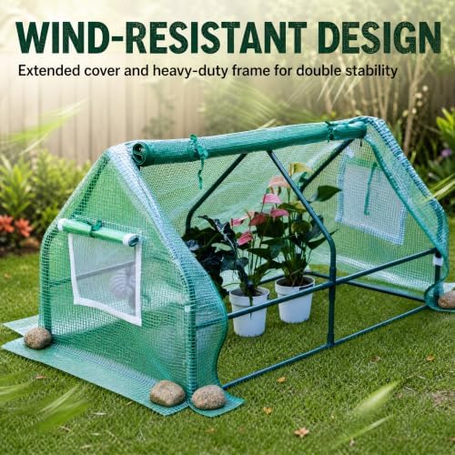 solayis mini greenhouse kit, 47.2" l x 23.6" on a desk or shelf