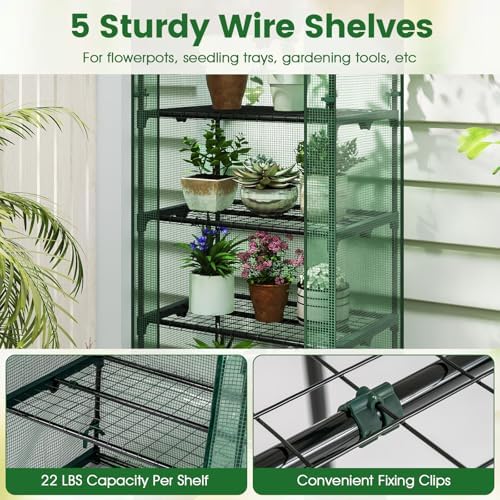 giantex mini greenhouse indoor outdoor, 27" x 19", side view
