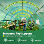 quictent 25x10x6.6ft tunnel greenhouse for outdoors with 2, side view