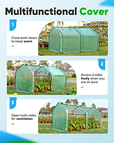 quictent mini greenhouse for indoor outdoor, portable quick-setup showing dimensions