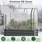 giantex raised garden bed with legs & greenhouse shown in use