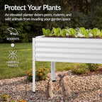 best choice products 48x24x30in galvanized raised garden bed, front angle view