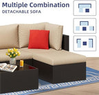 vongrasig 5 piece patio furniture sets, outdoor patio, side view