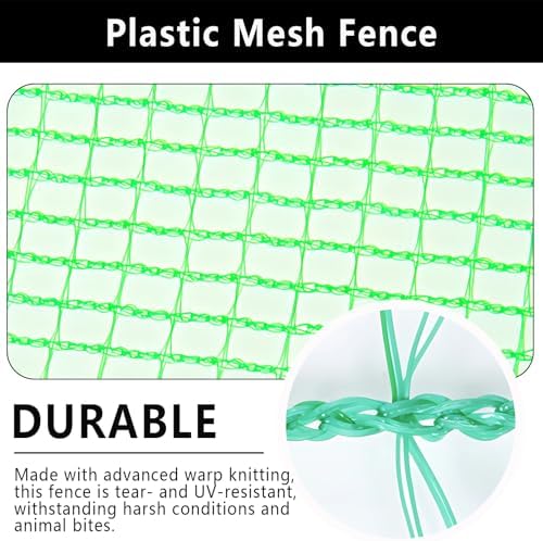 poyee deer fence netting 5x100ft plastic mesh netting showing dimensions