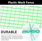 poyee deer fence netting 5x100ft plastic mesh netting showing dimensions