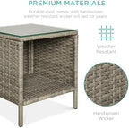 best choice products 3-piece outdoor wicker conversation bistro showing dimensions