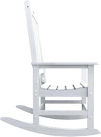 Oversized Rocking Chair Set of 8, Outdoor Rocking Chair for Adults, All Weather Resistant Porch Rocker for Lawn Garden, White
