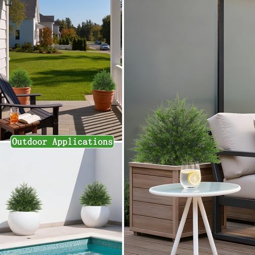 yangrass 2 pack 23" artificial cedar topiary ball on a desk or shelf
