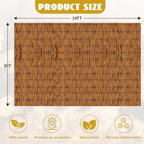 koiueyw bamboo reed fencing, light russet bamboo screens shown in use