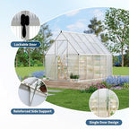 6'x9' aluminum-framed polycarbonate greenhouse, heavy duty polycarbonate greenhouse, package contents