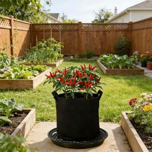 16 inch self watering base for fabric grow showing dimensions