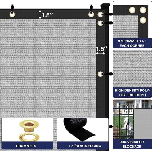 windscreen4less privacy fence screen 5' x 50' heavy showing dimensions