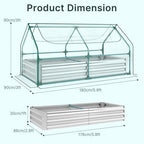 miory raised garden bed with pe cover, 6x3x1, close-up detail