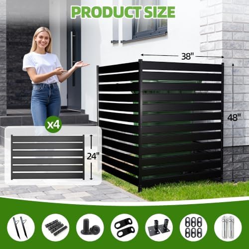 privacy fence screen for ac & trash, 48" shown in use
