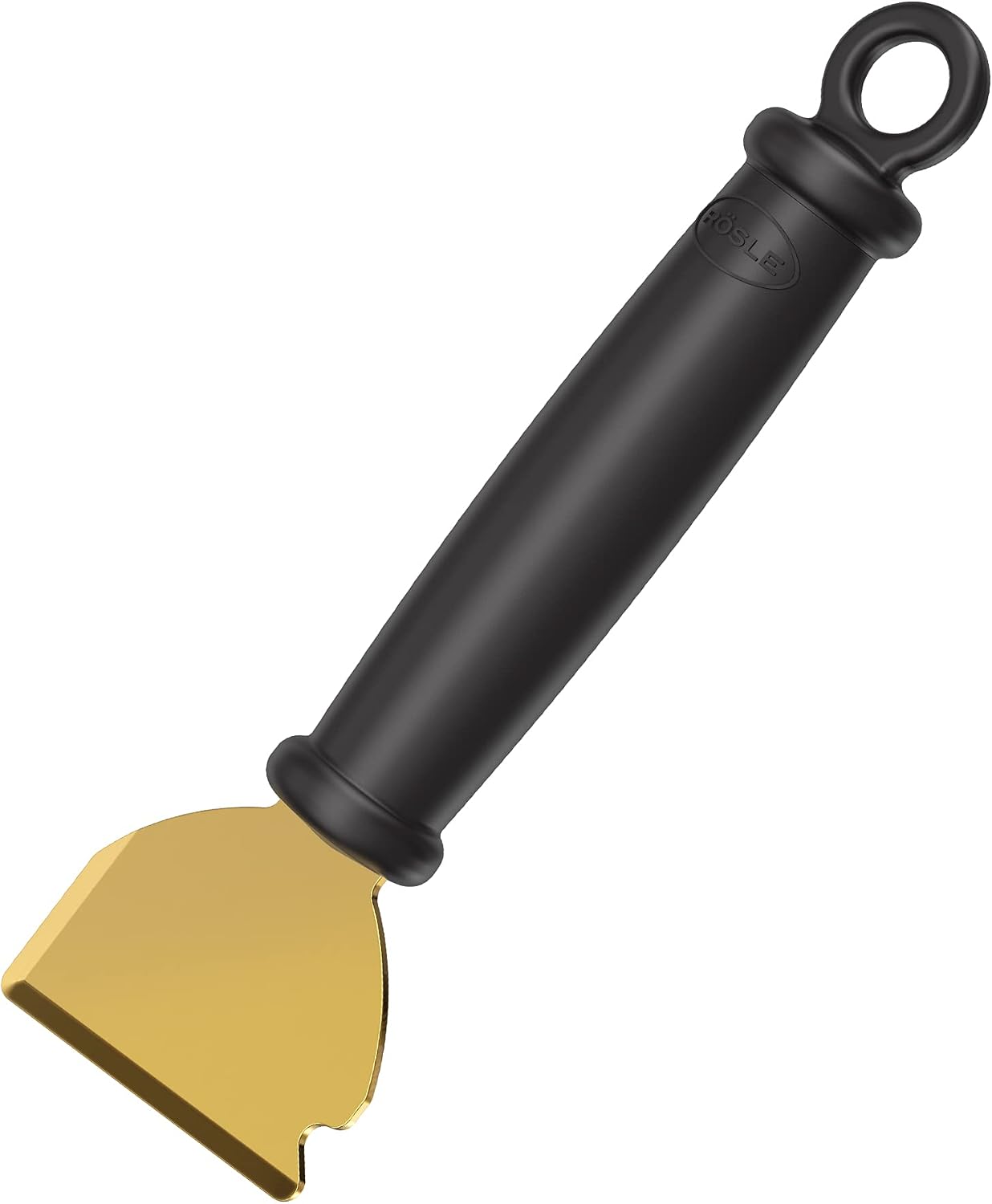 Rösle 25393 Universalschaber Scrap X Barbecue Scraper with Two-Sided Blade, Black/Brass Colour