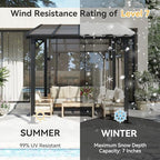 aoxun 8’x10’ gazebo for patio, gazebo pergola with shown in use