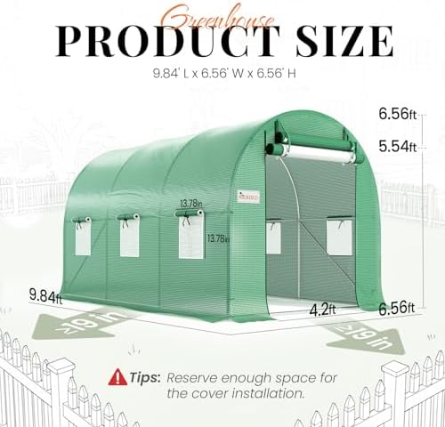 king bird premium 10x7x7ft greenhouse for outdoors, galvanized shown in use