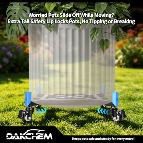 10-17 inch adjustable plant caddy with wheels heavy showing dimensions
