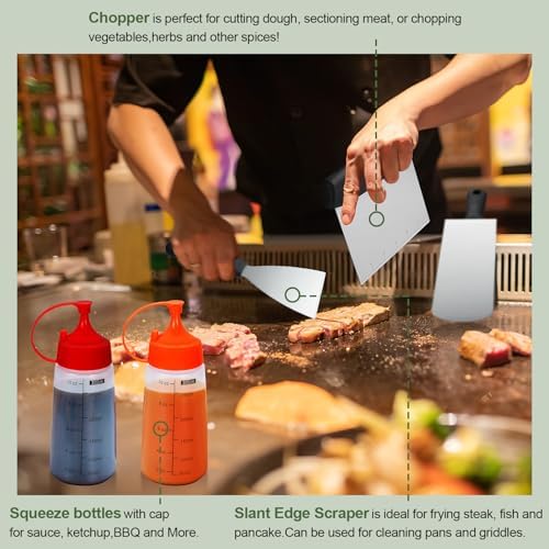 griddle accessories kit for blackstone, perfect flat top, package contents