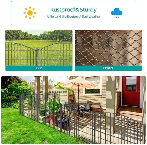 uliok 15 panels decorative garden fence, 32 in(h), front angle view