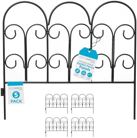 birdrock home 5pk ornate landscape edging fence for, main product view