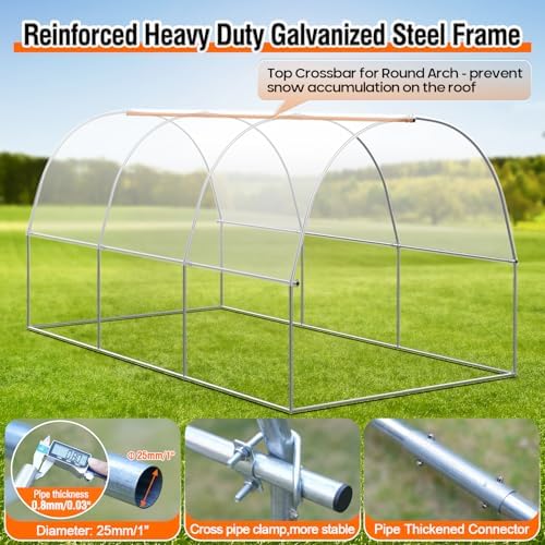 walk-in tunnel greenhouse for outdoors 14.8 x 7.9, close-up detail