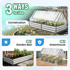 quictent 6x3x1ft galvanized raised garden bed with cover shown in use