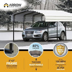 arrow carports galvanized steel carport, full-size metal carport, close-up detail