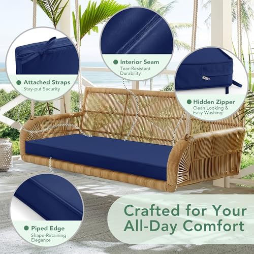 summsun outdoor bench cushion pad, 48 x 18, side view