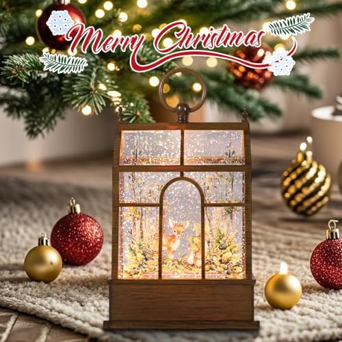 christmas snow globe lantern greenhouse water glittering globe, package contents