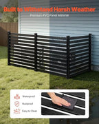 vevor outdoor privacy screen 50" w x 48" showing dimensions