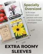 seed storage organizer bag, seed envelopes binder, homesteading, close-up detail