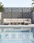 outdoor privacy screen, 48" w x 75" h showing dimensions
