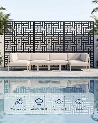 outdoor privacy screen, 48" w x 75" h showing dimensions
