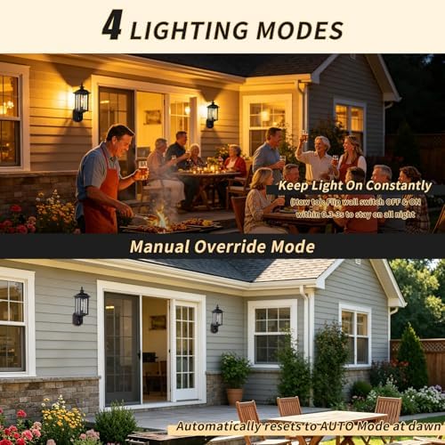 JYO 16" Motion Sensor Outdoor Wall Light Fixtures, Outdoor Wall Sconce with Seeded Glass & E26 Socket Matte Black Wall Mount Exterior Waterproof Wall Lantern for House Front Door Garage (01-BK-MA)