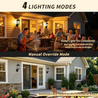 JYO 16" Motion Sensor Outdoor Wall Light Fixtures, Outdoor Wall Sconce with Seeded Glass & E26 Socket Matte Black Wall Mount Exterior Waterproof Wall Lantern for House Front Door Garage (01-BK-MA)