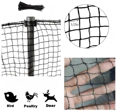 4x100ft deer fence garden netting 50gsm square mesh, side view