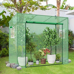 happygrill mini greenhouse, portable walk-in greenhouse with pe shown in use