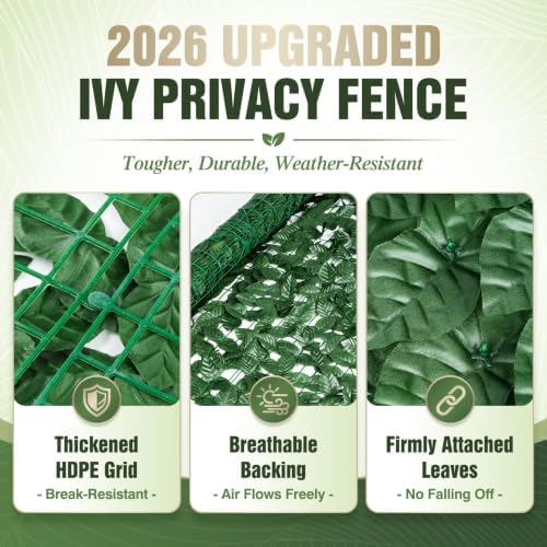 240x40 in artificial ivy privacy fence screen, privacy, close-up detail