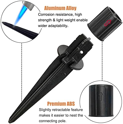 Metal Stakes Solar Lights Replacement Spike - Outdoor Ground Stake for Backyard Garden Lights Landscape Yard Pathway Patio Lamps Pole (Metal-8 Pack) - 0.78x5.36 inches