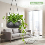 hanging planter for indoor plant 8 in, ceramic on a desk or shelf
