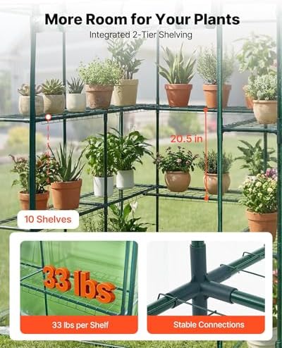 vevor walk-in greenhouse, 54" x 54" x 77.2", side view