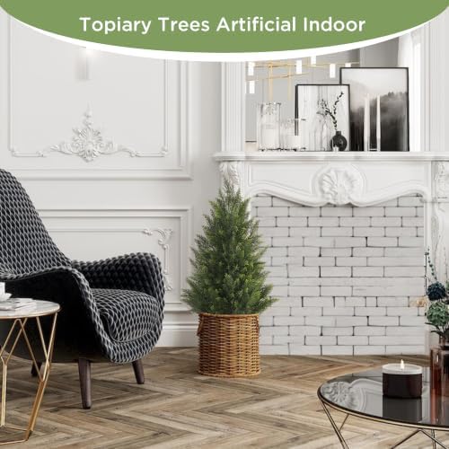 vitalismo 3ft uv-resistant artificial cedar tree for front, package contents
