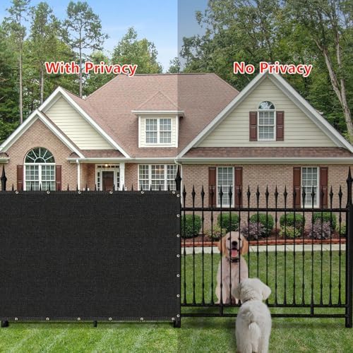 6' x 10' black privacy screen fence cover, side view