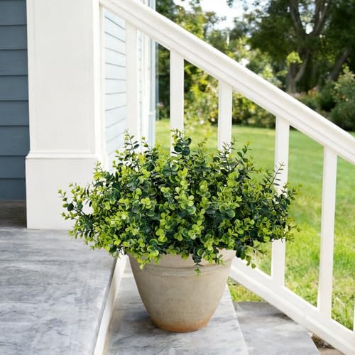 artificial fake greenery plants boxwood shrubs grass for shown in use